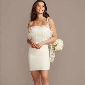 DB studio white feather dress